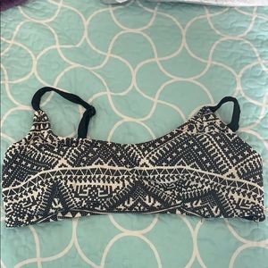 White and Black Bathing Suit Top